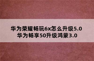 华为荣耀畅玩6x怎么升级5.0 华为畅享50升级鸿蒙3.0